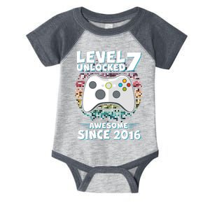 Level 7 Unlocked Awesome Since 2016 Gamer Birthday Infant Baby Jersey Bodysuit