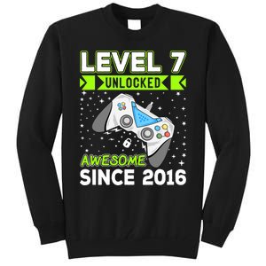 Level 7 Unlocked Awesome 2016 Video Game 7th Birthday Funny Tall Sweatshirt