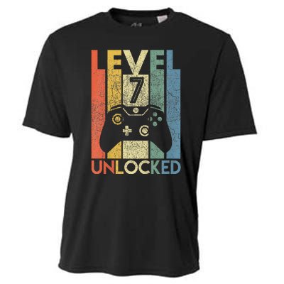 Level 7 Unlocked Video Gamer 7th Birthday Cooling Performance Crew T-Shirt