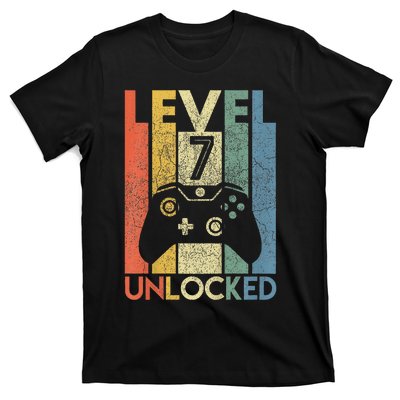 Level 7 Unlocked Video Gamer 7th Birthday T-Shirt