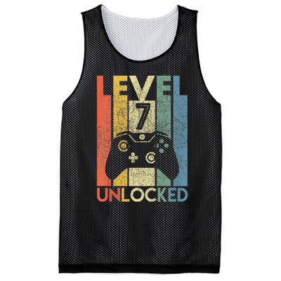 Level 7 Unlocked Video Gamer 7th Birthday Mesh Reversible Basketball Jersey Tank