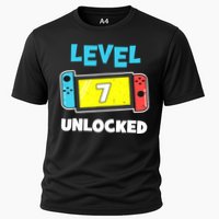 Level 7 unlocked Gamer 7th Birthday Gift Video Game lovers Cooling Performance Crew T-Shirt