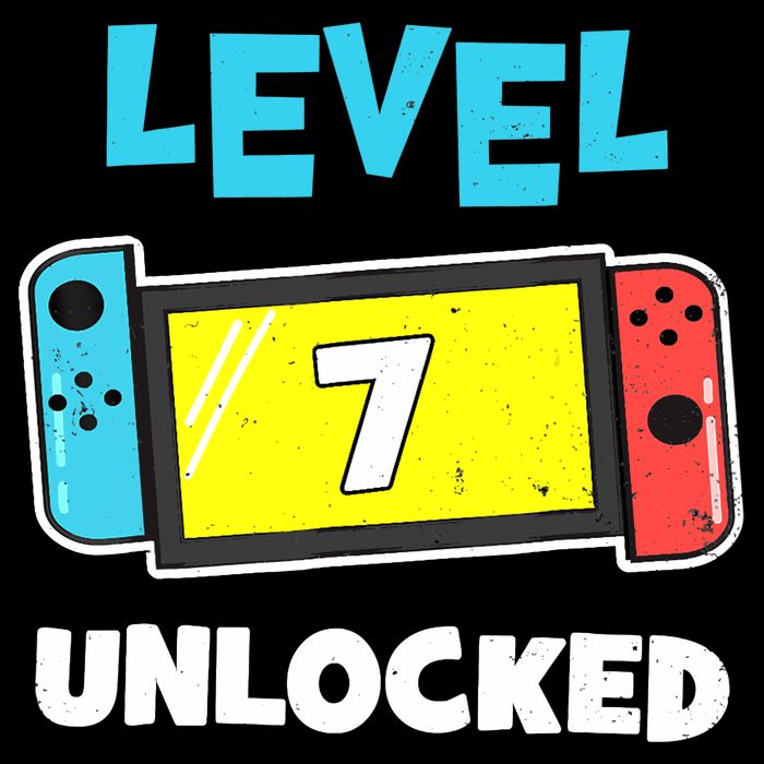 Level 7 unlocked Gamer 7th Birthday Gift Video Game lovers Cooling Performance Crew T-Shirt