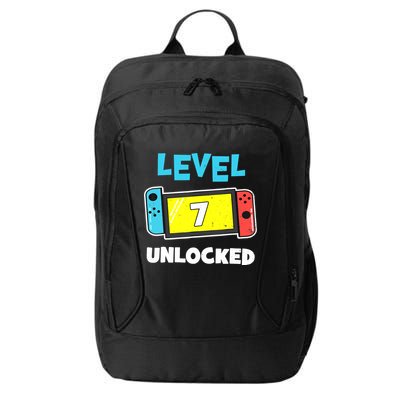 Level 7 unlocked Gamer 7th Birthday Gift Video Game lovers City Backpack