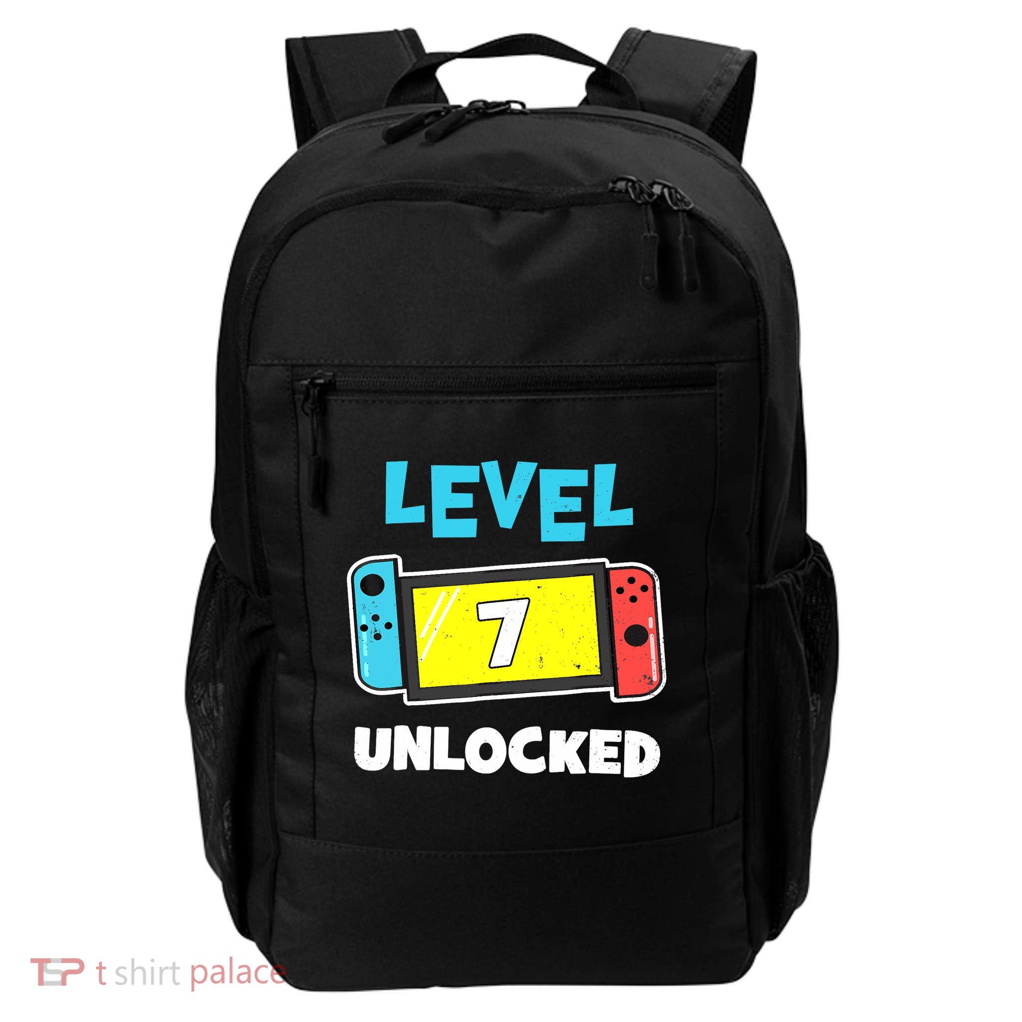 Level 7 unlocked Gamer 7th Birthday Gift Video Game lovers Backpack