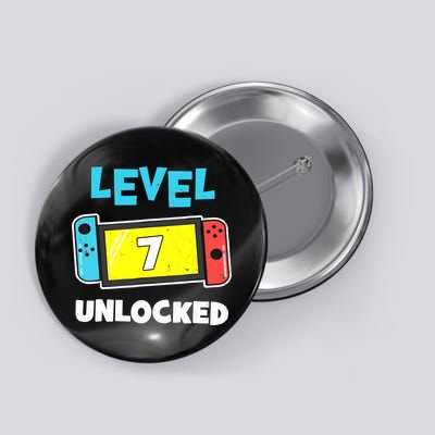 Level 7 unlocked Gamer 7th Birthday Gift Video Game lovers Button
