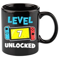 Level 7 unlocked Gamer 7th Birthday Gift Video Game lovers 11oz C Handle Ceramic Mug