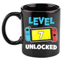 Level 7 unlocked Gamer 7th Birthday Gift Video Game lovers 11oz C Handle Ceramic Mug