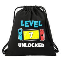 Level 7 unlocked Gamer 7th Birthday Gift Video Game lovers Drawstring Bag