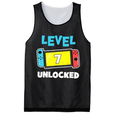 Level 7 unlocked Gamer 7th Birthday Gift Video Game lovers Mesh Reversible Basketball Jersey Tank