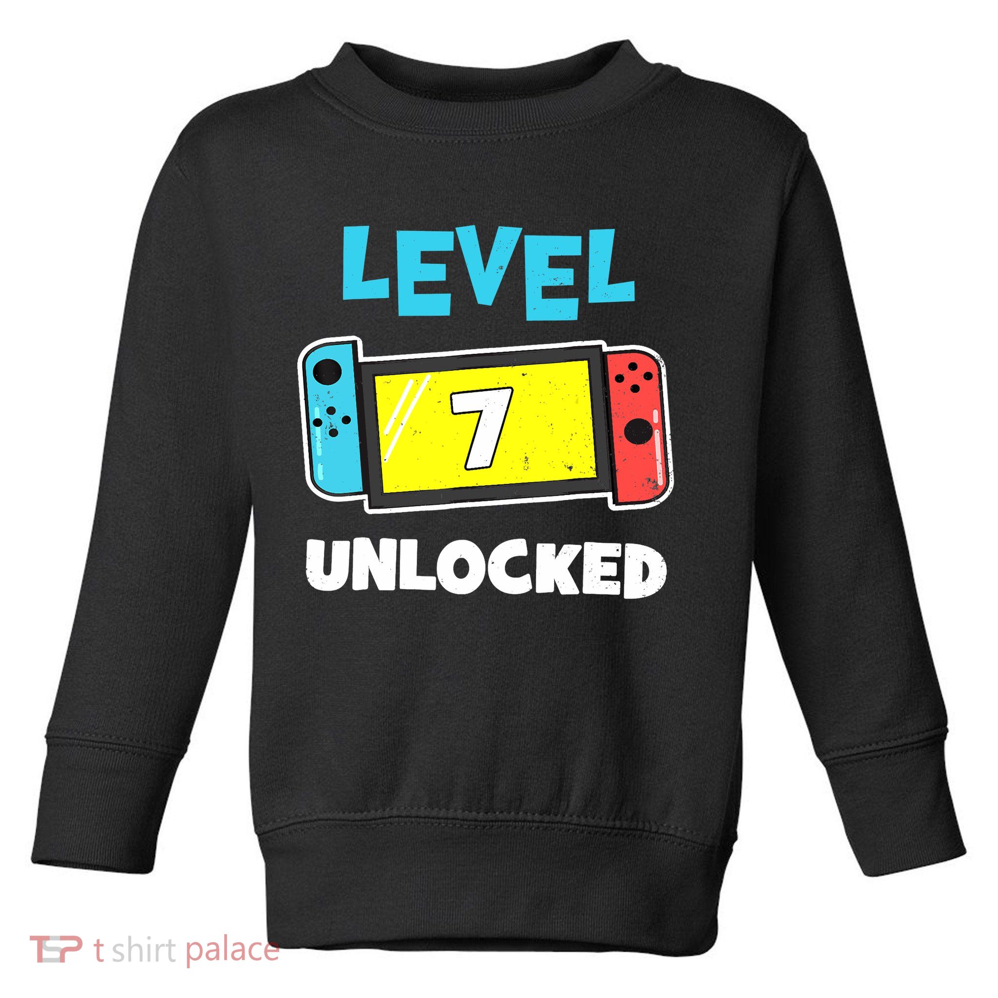 Level 7 unlocked Gamer 7th Birthday Gift Video Game lovers Toddler Sweatshirt