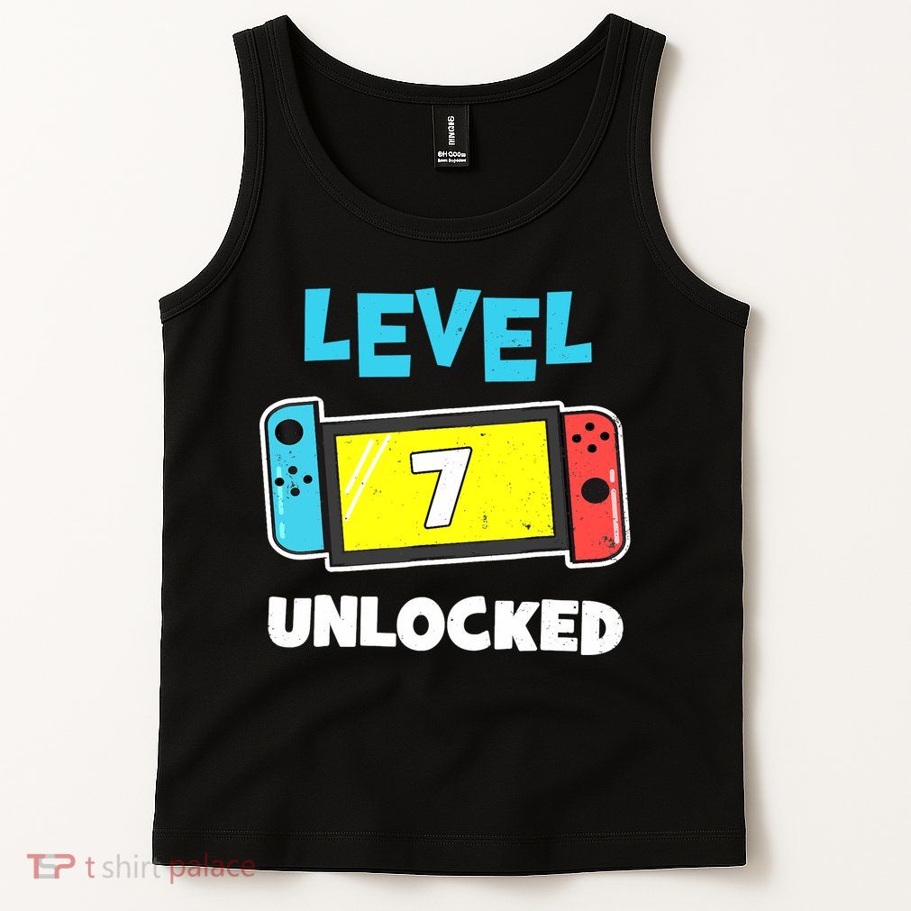 Level 7 unlocked Gamer 7th Birthday Gift Video Game lovers Tank Top