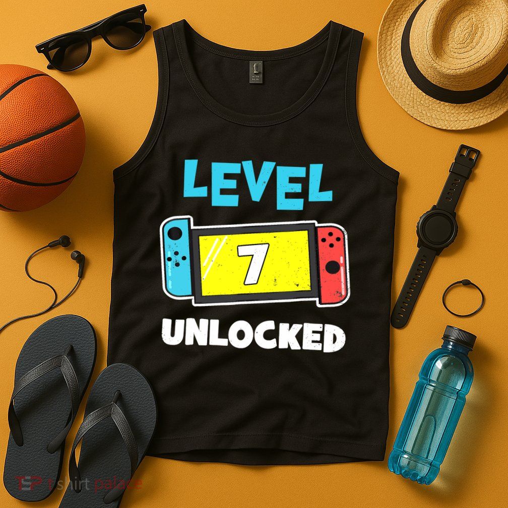 Level 7 unlocked Gamer 7th Birthday Gift Video Game lovers Tank Top