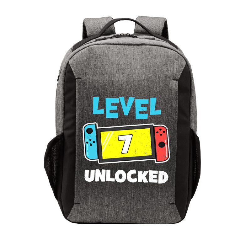 Level 7 unlocked Gamer 7th Birthday Gift Video Game lovers Vector Backpack