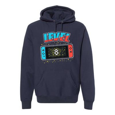 Level 8 Birthday 8 Years Old Video Games Gift Day Premium Hoodie