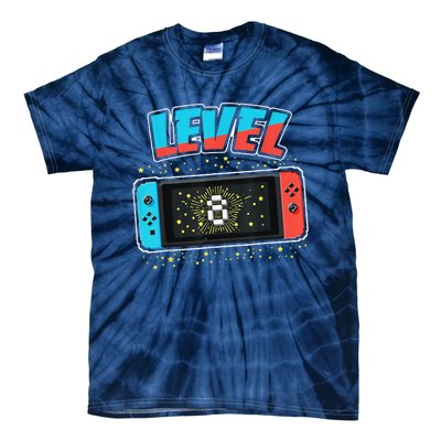 Level 8 Birthday 8 Years Old Video Games Gift Day Tie-Dye T-Shirt