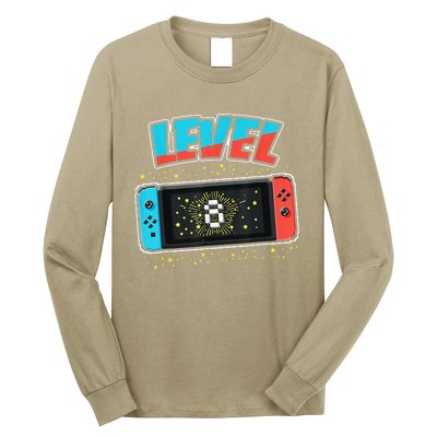 Level 8 Birthday 8 Years Old Video Games Gift Day Long Sleeve Shirt