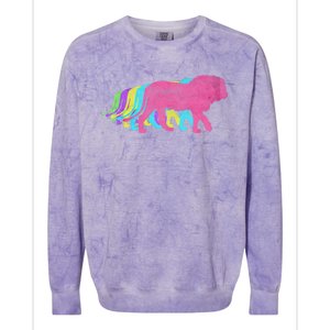 Lion 80s Colors 1980s Gift Colorblast Crewneck Sweatshirt