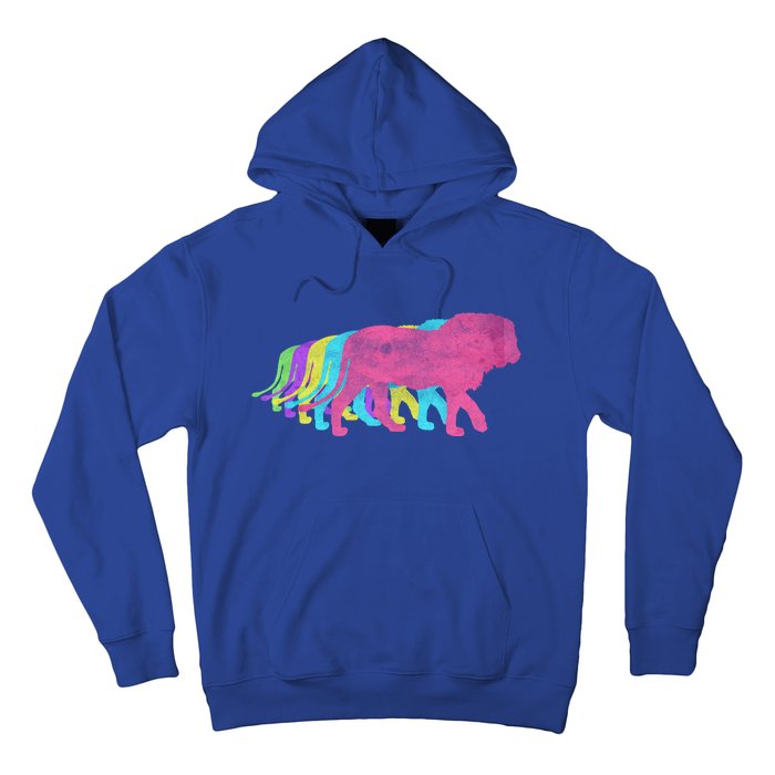 Lion 80s Colors 1980s Gift Hoodie