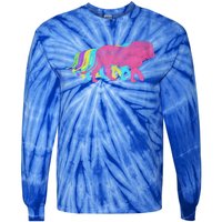 Lion 80s Colors 1980s Gift Tie-Dye Long Sleeve Shirt