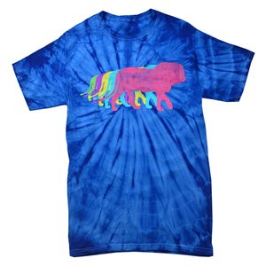 Lion 80s Colors 1980s Gift Tie-Dye T-Shirt