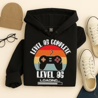 Level 85 Complete Level 86 Loading Vintage Birthday Video Game Hoodie