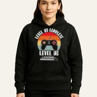 Level 85 Complete Level 86 Loading Vintage Birthday Video Game Hoodie