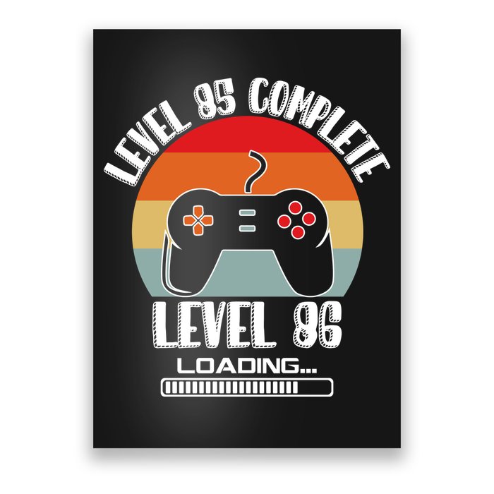 Level 85 Complete Level 86 Loading Vintage Birthday Video Game Poster