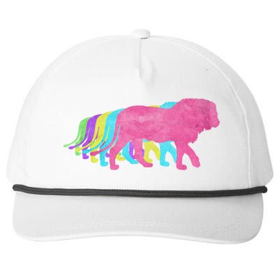 Lion 80s Colors 1980s Cute Gift Snapback Five-Panel Rope Hat