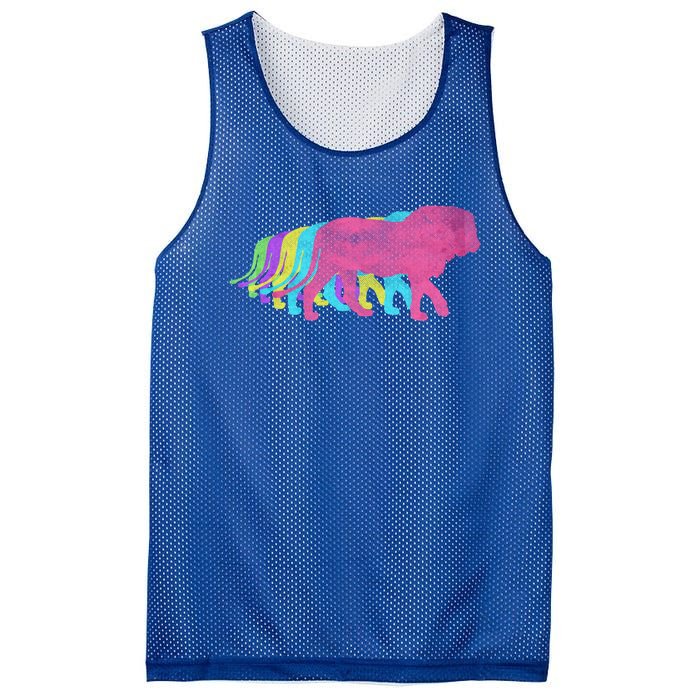 Lion 80s Colors 1980s Cute Gift Mesh Reversible Basketball Jersey Tank