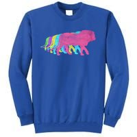 Lion 80s Colors 1980s Cute Gift Tall Sweatshirt