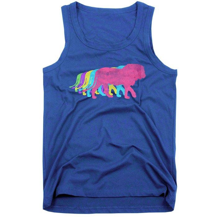 Lion 80s Colors 1980s Cute Gift Tank Top