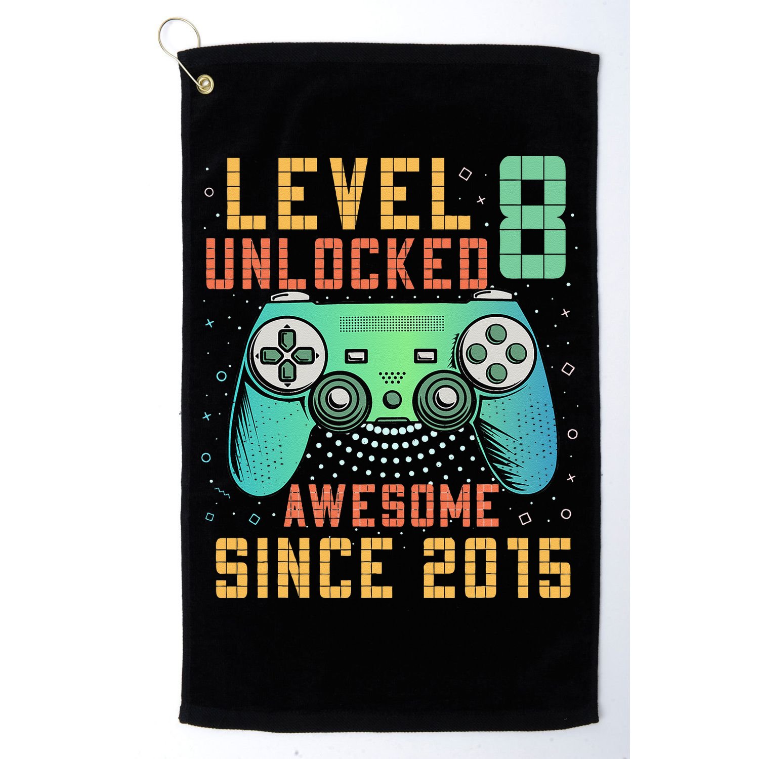 Level 8 Unlocked 8th Birthday 8 Year Old Boy Gifts Gamer Golf Towel