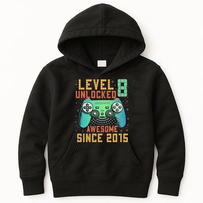 Level 8 Unlocked 8th Birthday 8 Year Old Boy Gifts Gamer Kids Hoodie