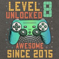 Level 8 Unlocked 8th Birthday 8 Year Old Boy Gifts Gamer Cotton Canvas Backpack