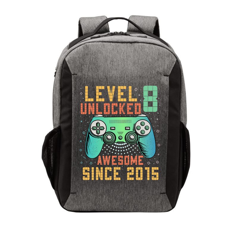 Level 8 Unlocked 8th Birthday 8 Year Old Boy Gifts Gamer Vector Backpack