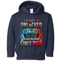 Level 8 Unlocked Awesome Since 2015 8th Birthday Gaming Toddler Hoodie