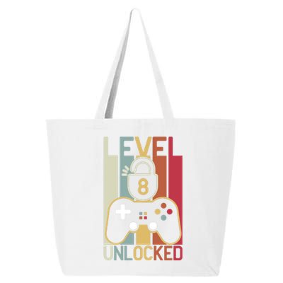 Level 8 Unlocked Birthday Gift Vintage Retro 25L Jumbo Tote