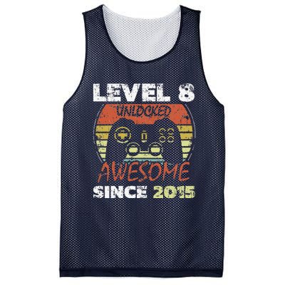 Level 8 Unlocked Awesome Since 2015 8th Birthday Gaming Mesh Reversible Basketball Jersey Tank