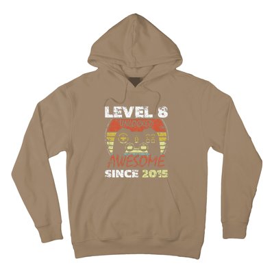 Level 8 Unlocked Awesome Since 2015 8th Birthday Gaming Hoodie