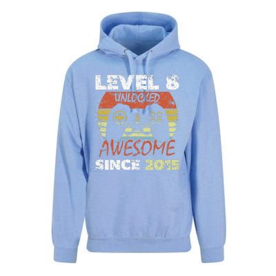 Level 8 Unlocked Awesome Since 2015 8th Birthday Gaming Unisex Surf Hoodie