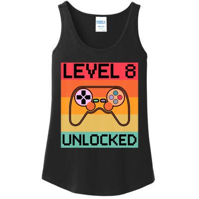 Level 8 Unlocked Video Gamer 8th Birthday Gaming Gift Ladies Essential Tank