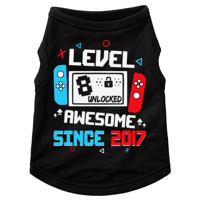 Level 8 Unlocked Awesome Since 2017 8th Birthday Doggie Tank