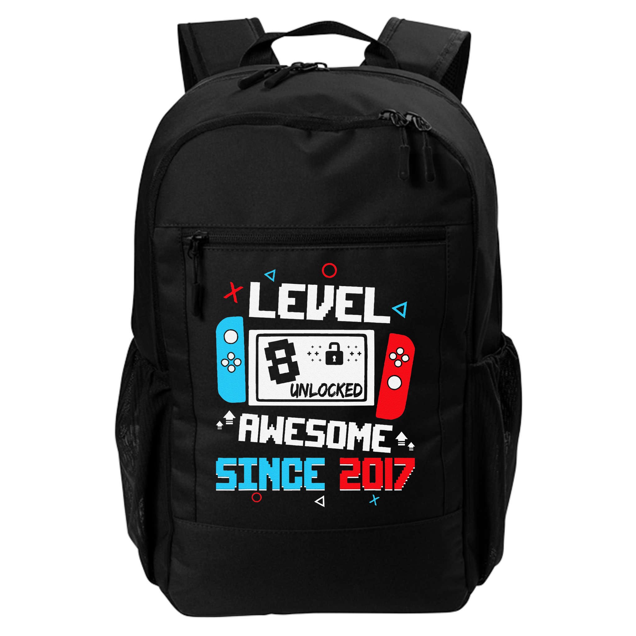 Level 8 Unlocked Awesome Since 2017 8th Birthday Backpack