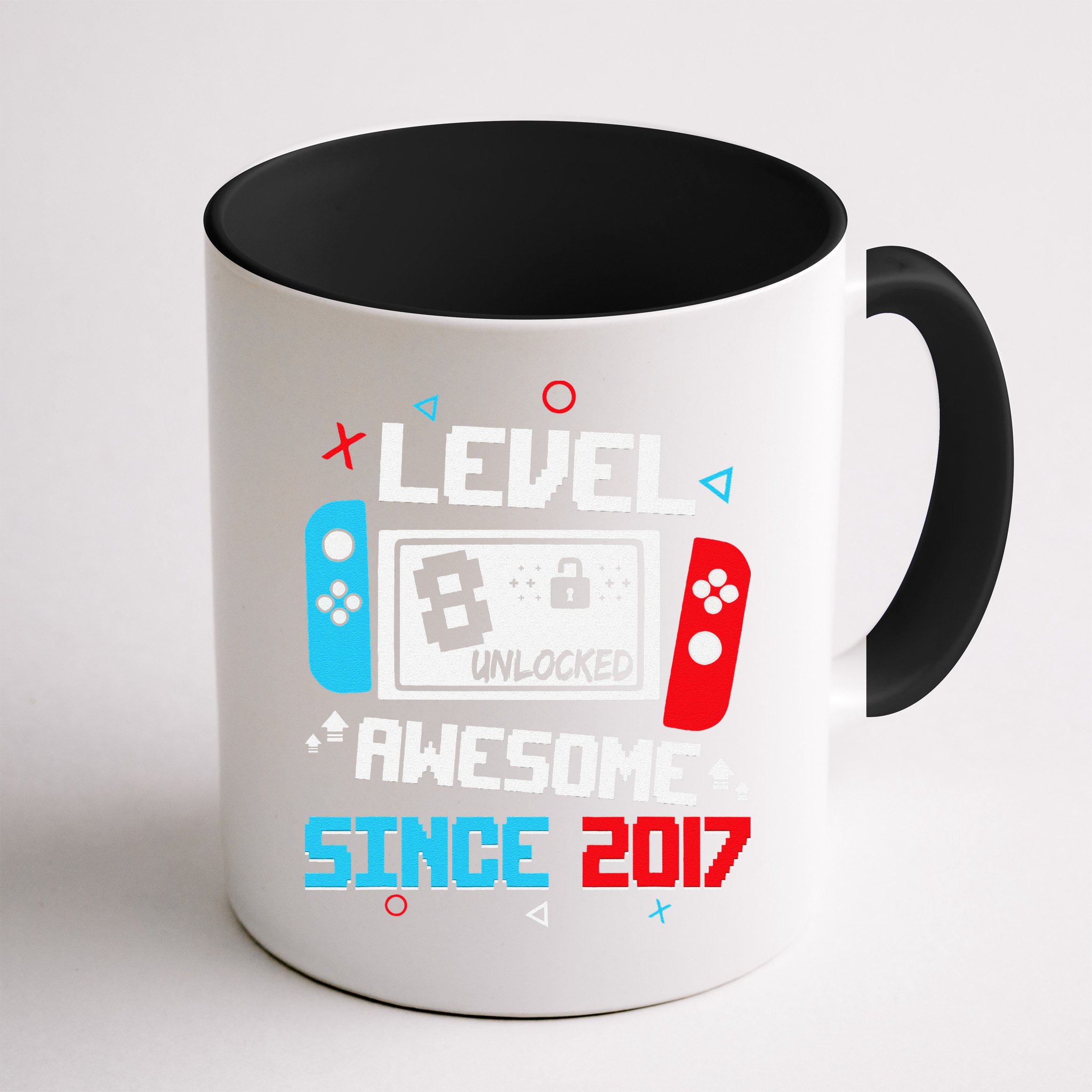 Level 8 Unlocked Awesome Since 2017 8th Birthday Mug