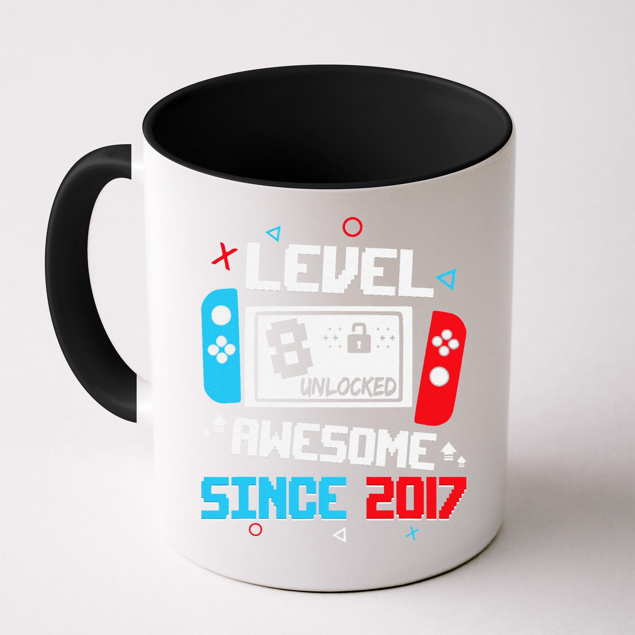 Level 8 Unlocked Awesome Since 2017 8th Birthday Mug