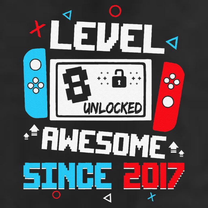 Level 8 Unlocked Awesome Since 2017 8th Birthday Beanie
