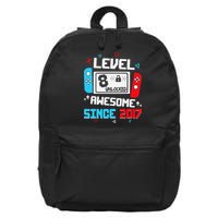 Level 8 Unlocked Awesome Since 2017 8th Birthday 16 in Basic Backpack