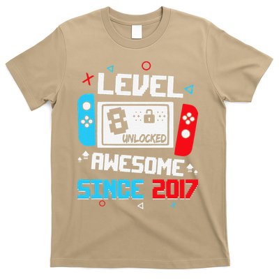 Level 8 Unlocked Awesome Since 2017 8th Birthday T-Shirt