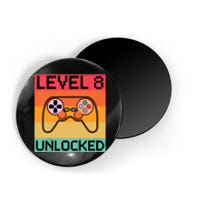 Level 8 Unlocked Video Gamer 8th Birthday Gaming Gift Magnet